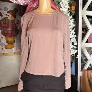 PINK Victoria's Secret Taupe Long Sleeve Top